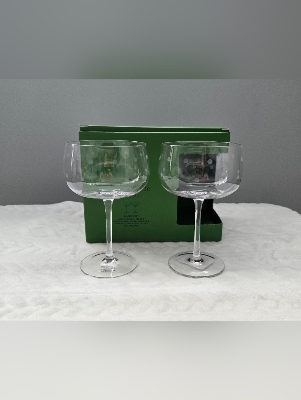 Kate Spade New York Larabee Dot Coupe Cocktail Glass, Set of 2, 12oz
